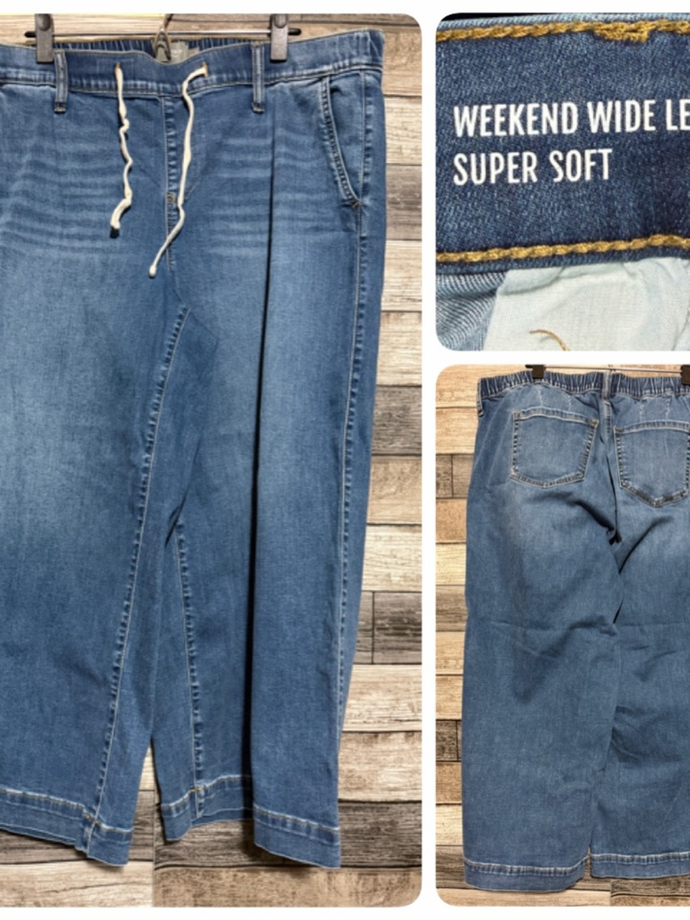 Torrid Weekend Wide Leg Crop Super Soft Denim Pants Women’s 2X Blue (Inseam 25)